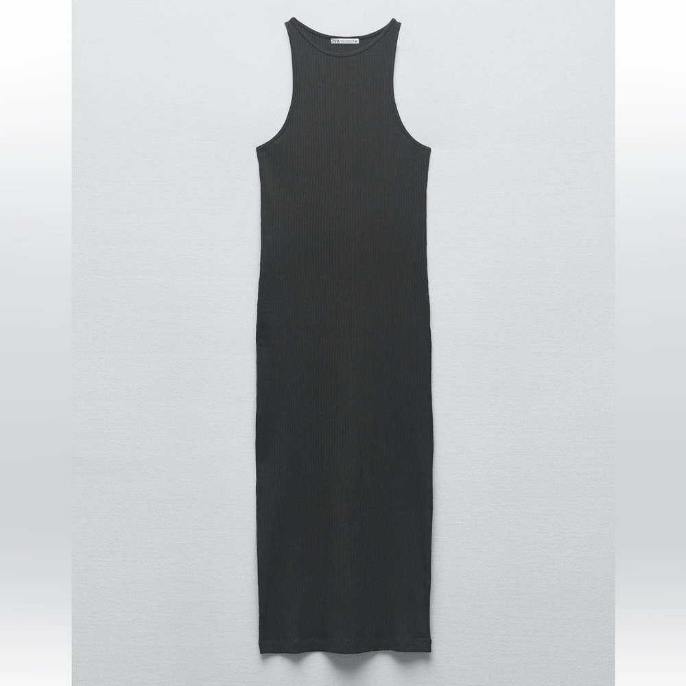 Zara Charcoal Sleeveless Midi Dress